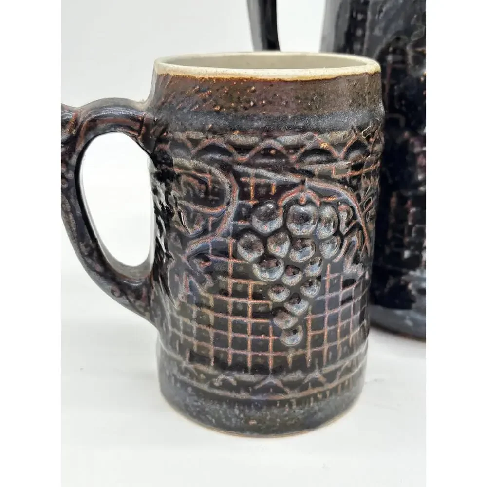 Vintage North Star Pottery Stoneware Pitcher & Mug Set